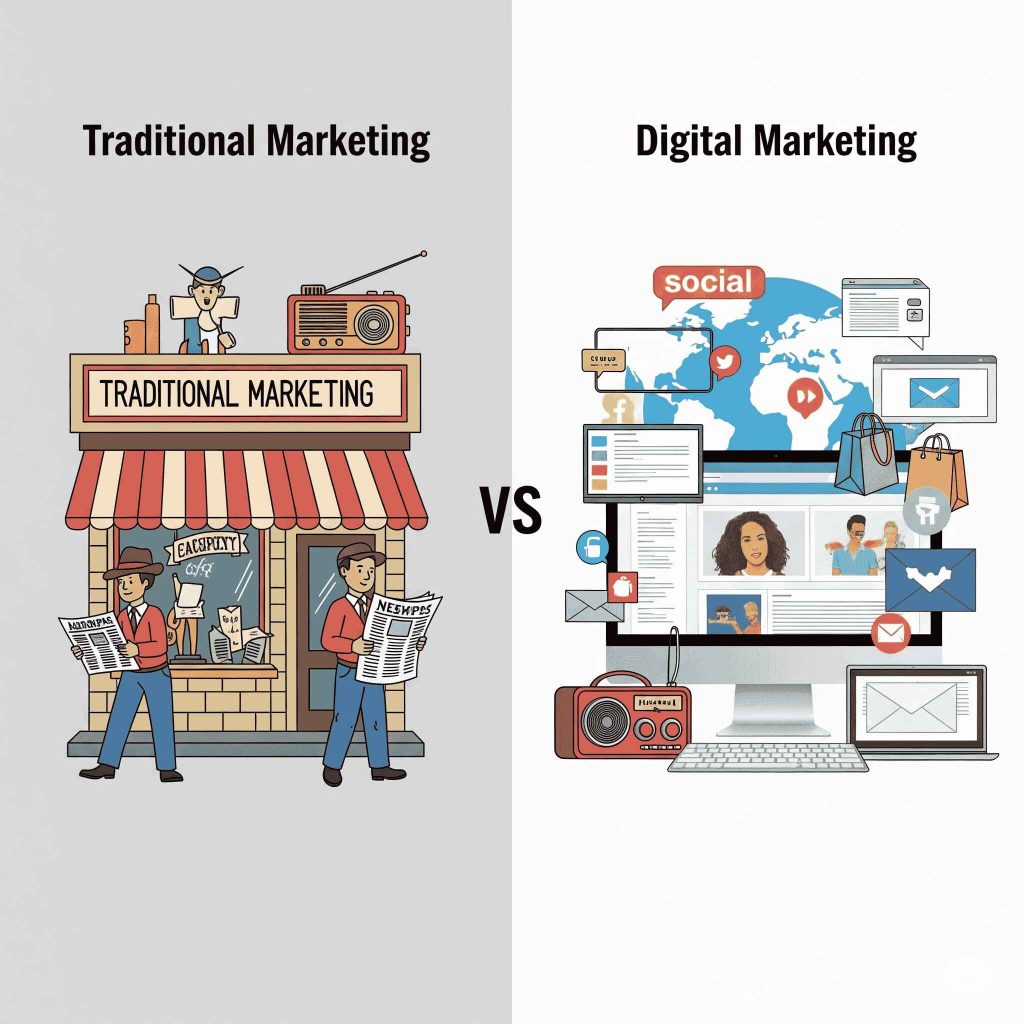 traditional marketing and digital marketing