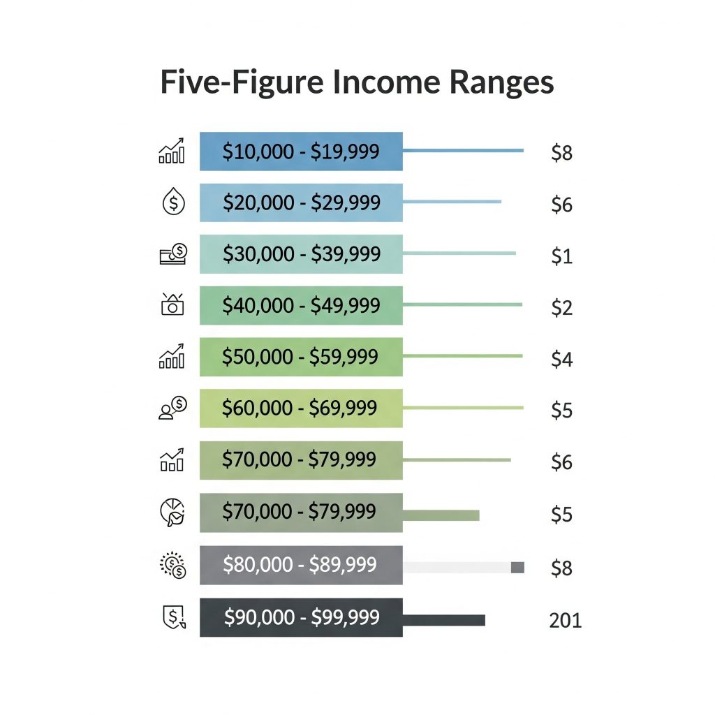 Five figure income range